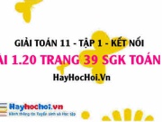 Bài 1.20 SGK Toán 11 tập 1 Kết nối tri thức